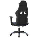 vidaXL Scaun de gaming de masaj, negru și albastru, piele ecologică