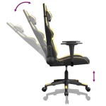 vidaXL Scaun de gaming de masaj, negru și auriu, piele ecologică vidaXL Scaun de gaming de masaj, negru și auriu, piele ecologică
