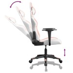 vidaXL Scaun de gaming de masaj, alb și roz, piele ecologică vidaXL Scaun de gaming de masaj, alb și roz, piele ecologică
