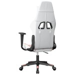 vidaXL Scaun de gaming de masaj, alb și roz, piele ecologică vidaXL Scaun de gaming de masaj, alb și roz, piele ecologică