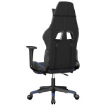 vidaXL Scaun de gaming masaj/suport picioare negru/albastru piele eco