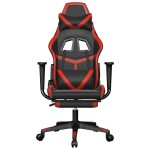 vidaXL Scaun de gaming cu masaj/suport picioare, negru/roșu, piele eco vidaXL Scaun de gaming cu masaj/suport picioare, negru/roșu, piele eco