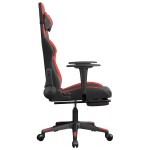 vidaXL Scaun de gaming cu masaj/suport picioare, negru/roșu, piele eco vidaXL Scaun de gaming cu masaj/suport picioare, negru/roșu, piele eco