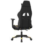 vidaXL Scaun de gaming cu masaj/suport picioare negru/auriu piele eco