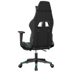 vidaXL Scaun gaming de masaj/suport picioare, negru/verde, piele eco