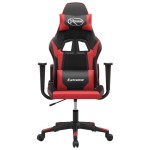 vidaXL Scaun de gaming de masaj, negru și roșu, piele ecologică vidaXL Scaun de gaming de masaj, negru și roșu, piele ecologică