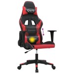 vidaXL Scaun de gaming de masaj, negru și roșu, piele ecologică vidaXL Scaun de gaming de masaj, negru și roșu, piele ecologică