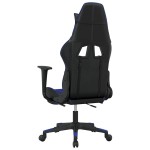 vidaXL Scaun de gaming masaj/suport picioare negru/albastru piele eco