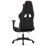 vidaXL Scaun de gaming cu masaj/suport picioare, negru/roșu, piele eco