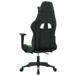vidaXL Scaun gaming de masaj/suport picioare, negru/verde, piele eco vidaXL Scaun gaming de masaj/suport picioare, negru/verde, piele eco