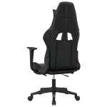 vidaXL Scaun de gaming cu masaj/suport picioare, negru/gri, piele eco