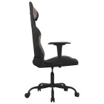 vidaXL Scaun de gaming cu masaj, negru și taupe, material textil