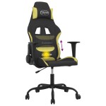 vidaXL Scaun de gaming cu masaj, negru și verde deschis, textil
