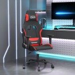 vidaXL Scaun de gaming cu masaj, negru și roșu, material textil