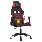 vidaXL Scaun de gaming cu masaj, negru și roșu, material textil