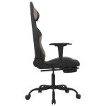 vidaXL Scaun de gaming cu masaj/suport picioare, negru / taupe, textil