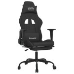 vidaXL Scaun de gaming cu masaj/suport picioare, negru, textil