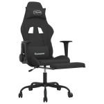 vidaXL Scaun de gaming cu masaj/suport picioare, negru, textil