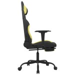 vidaXL Scaun gaming masaj/suport picioare, negru/verde deschis textil