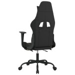 vidaXL Scaun gaming masaj/suport picioare, negru/verde deschis textil