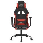 vidaXL Scaun de gaming cu masaj/suport picioare, negru și roșu, textil