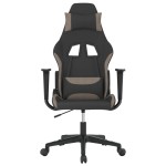 vidaXL Scaun de gaming cu masaj, negru și taupe, material textil