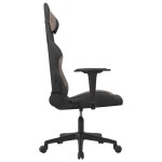 vidaXL Scaun de gaming cu masaj, negru și taupe, material textil