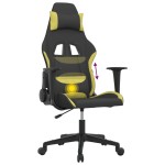 vidaXL Scaun de gaming cu masaj, negru și verde deschis, textil vidaXL Scaun de gaming cu masaj, negru și verde deschis, textil