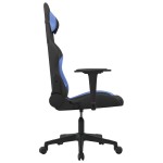 vidaXL Scaun de gaming cu masaj, negru și albastru, material textil