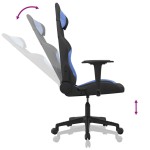 vidaXL Scaun de gaming cu masaj, negru și albastru, material textil