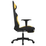 vidaXL Scaun de gaming cu masaj/suport picioare, negru/galben, textil vidaXL Scaun de gaming cu masaj/suport picioare, negru/galben, textil