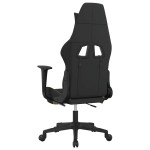 vidaXL Scaun gaming masaj/suport picioare, negru/verde deschis textil