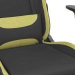 vidaXL Scaun gaming masaj/suport picioare, negru/verde deschis textil