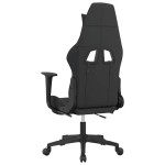 vidaXL Scaun de gaming cu masaj/suport picioare, negru/albastru textil