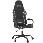 vidaXL Scaun de gaming de masaj, negru și camuflaj, piele ecologică vidaXL Scaun de gaming de masaj, negru și camuflaj, piele ecologică