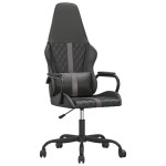 vidaXL Scaun de gaming de masaj, negru și gri, piele ecologică vidaXL Scaun de gaming de masaj, negru și gri, piele ecologică