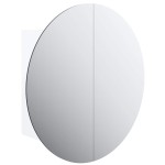 vidaXL Dulap de baie cu oglindă rotundă și LED, alb, 40x40x17,5 cm vidaXL Dulap de baie cu oglindă rotundă și LED, alb, 40x40x17,5 cm