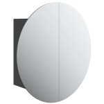 vidaXL Dulap de baie cu oglindă rotundă și LED, negru, 40x40x17,5 cm vidaXL Dulap de baie cu oglindă rotundă și LED, negru, 40x40x17,5 cm