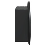 vidaXL Dulap de baie cu oglindă rotundă și LED, negru, 40x40x17,5 cm vidaXL Dulap de baie cu oglindă rotundă și LED, negru, 40x40x17,5 cm