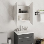 vidaXL Dulap de baie cu oglindă rotundă și LED, alb, 47x47x17,5 cm vidaXL Dulap de baie cu oglindă rotundă și LED, alb, 47x47x17,5 cm