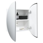 vidaXL Dulap de baie cu oglindă rotundă și LED, alb, 47x47x17,5 cm vidaXL Dulap de baie cu oglindă rotundă și LED, alb, 47x47x17,5 cm