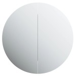 vidaXL Dulap de baie cu oglindă rotundă și LED, gri, 47x47x17,5 cm vidaXL Dulap de baie cu oglindă rotundă și LED, gri, 47x47x17,5 cm