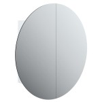 vidaXL Dulap de baie cu oglindă rotundă și LED, alb, 54x54x17,5 cm vidaXL Dulap de baie cu oglindă rotundă și LED, alb, 54x54x17,5 cm