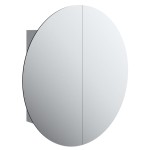 vidaXL Dulap de baie cu oglindă rotundă și LED, gri, 54x54x17,5 cm vidaXL Dulap de baie cu oglindă rotundă și LED, gri, 54x54x17,5 cm