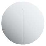 vidaXL Dulap de baie cu oglindă rotundă și LED, gri, 54x54x17,5 cm vidaXL Dulap de baie cu oglindă rotundă și LED, gri, 54x54x17,5 cm