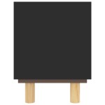 vidaXL Comodă TV, negru, 80x30x40 cm, lemn masiv pin și ratan natural