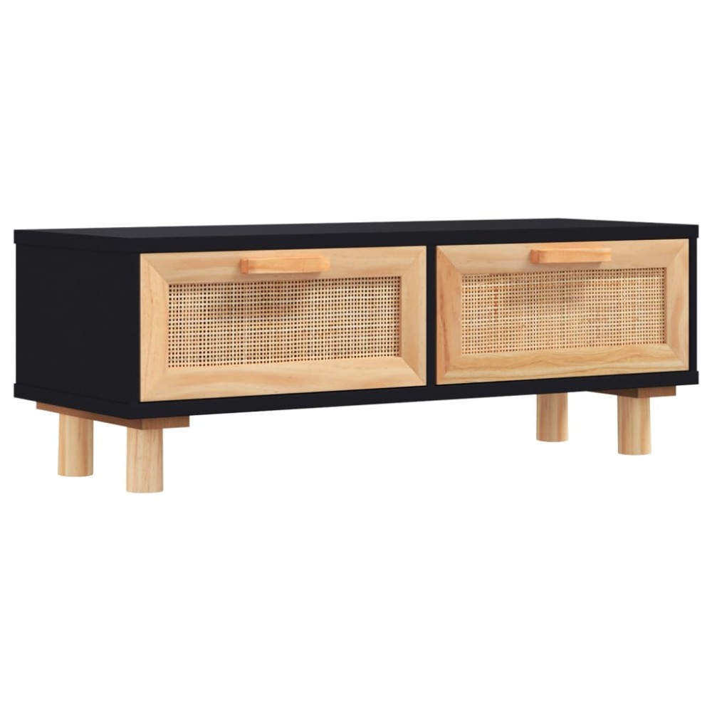 vidaXL Măsuță de cafea negru 80x40x30cm lemn prelucrat&lemn masiv pin