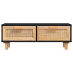 vidaXL Măsuță de cafea negru 80x40x30cm lemn prelucrat&lemn masiv pin