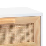 vidaXL Masă consolă alb 80x30x75 cm lemn masiv pin și ratan natural vidaXL Masă consolă alb 80x30x75 cm lemn masiv pin și ratan natural