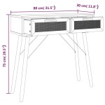vidaXL Masă consolă negru 80x30x75 cm lemn masiv pin și ratan natural vidaXL Masă consolă negru 80x30x75 cm lemn masiv pin și ratan natural